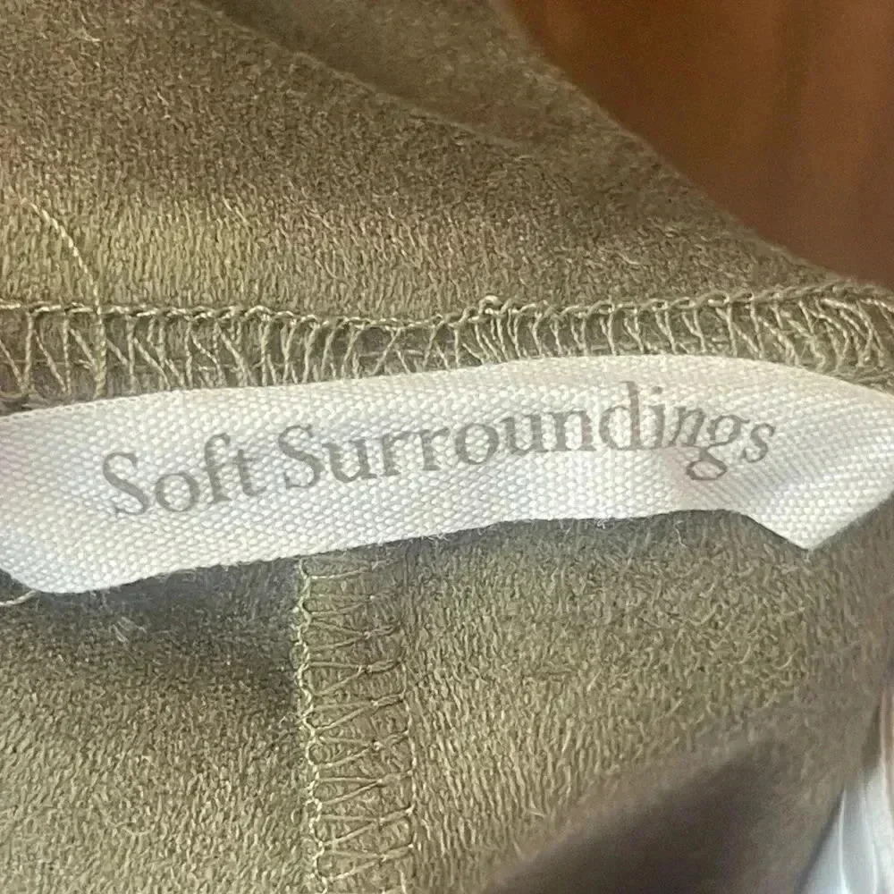 Soft Surroundings Medium Faux Suede Ankle Leggings Polyester Spandex 2DT29 M Med - Picture 3 of 8